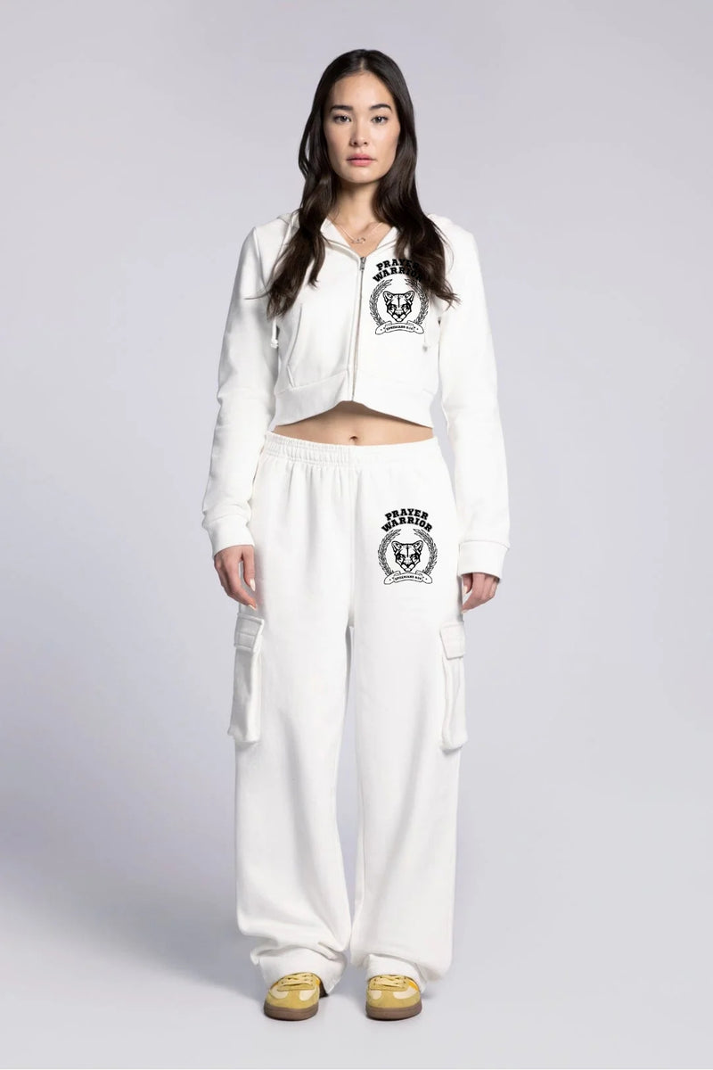 Ready to Dye Cropped Zip Up Drawstring Hoodie
