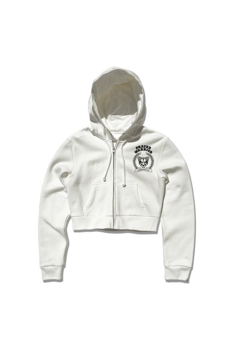 Ready to Dye Cropped Zip Up Drawstring Hoodie